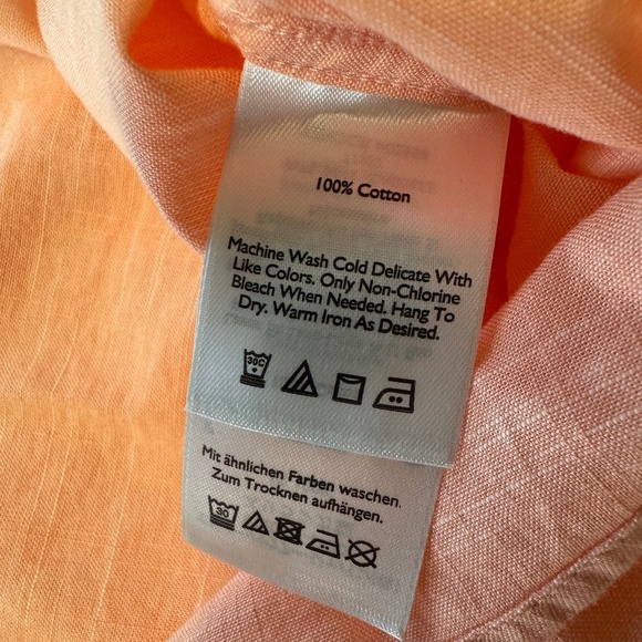 orange polo shirt brand eddie bauer size large button down pocket on front - Picture 4 of 5